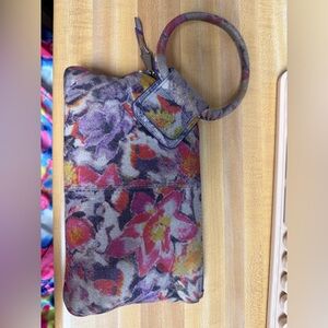 Floral Patterned Wristlet HOBO Sable